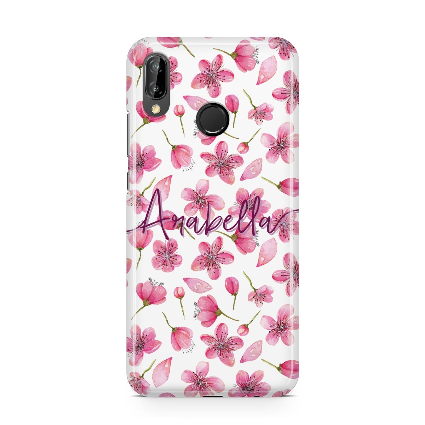 Personalised Blossom Pattern Pink Huawei P20 Lite Phone Case