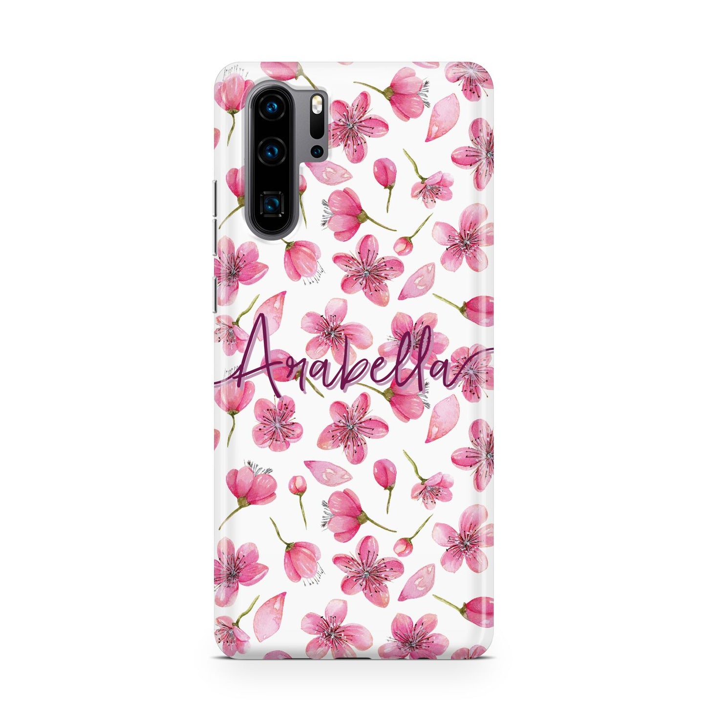 Personalised Blossom Pattern Pink Huawei P30 Pro Phone Case