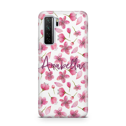 Personalised Blossom Pattern Pink Huawei P40 Lite 5G Phone Case