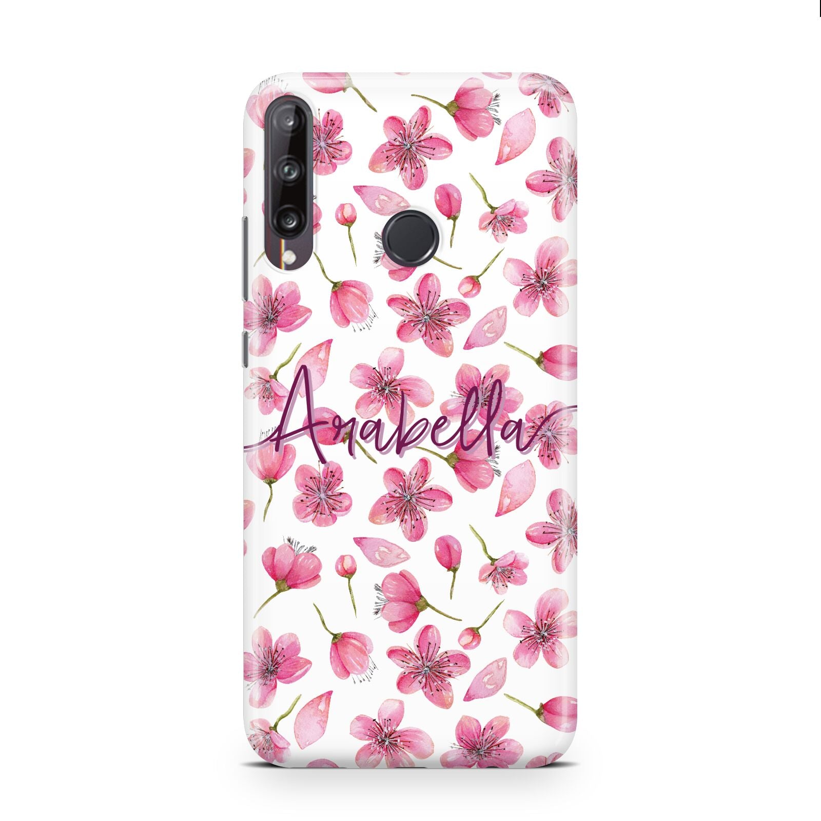 Personalised Blossom Pattern Pink Huawei P40 Lite E Phone Case