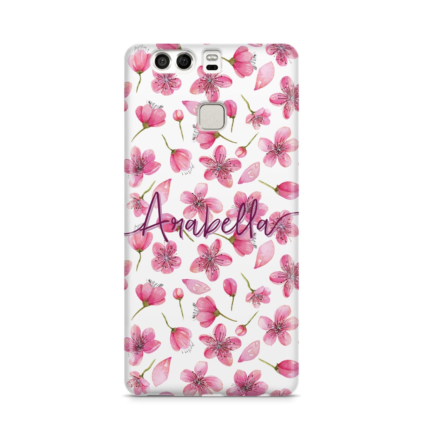 Personalised Blossom Pattern Pink Huawei P9 Case