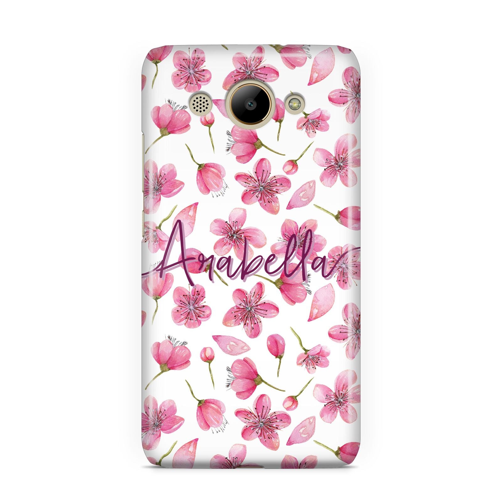 Personalised Blossom Pattern Pink Huawei Y3 2017