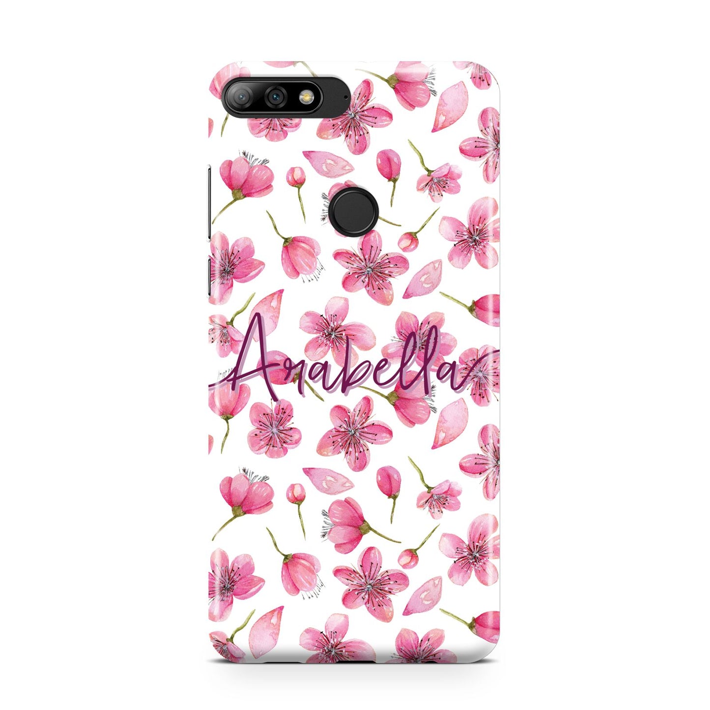 Personalised Blossom Pattern Pink Huawei Y7 2018