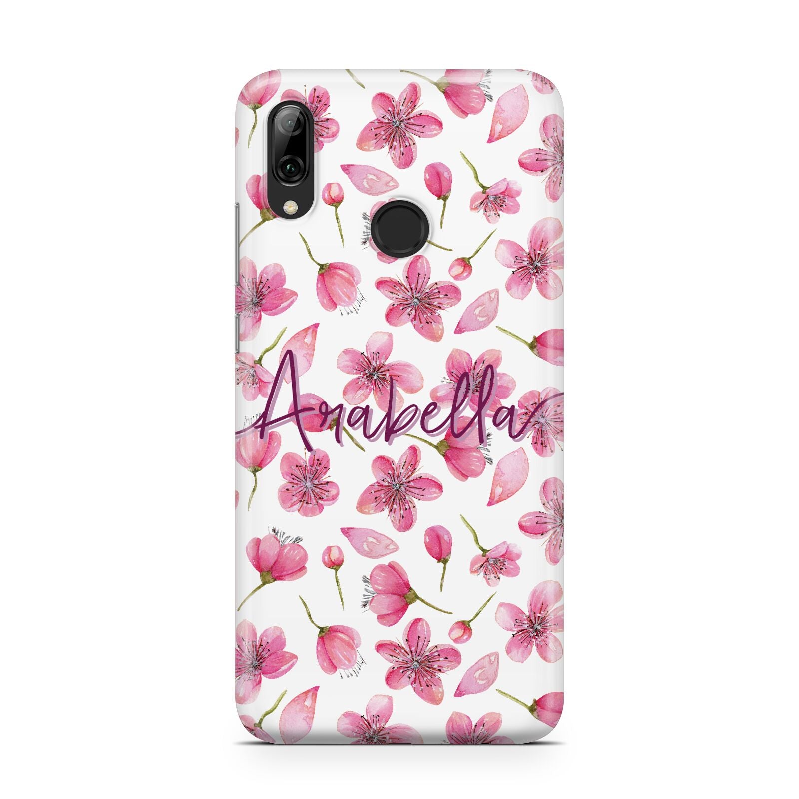 Personalised Blossom Pattern Pink Huawei Y7 2019