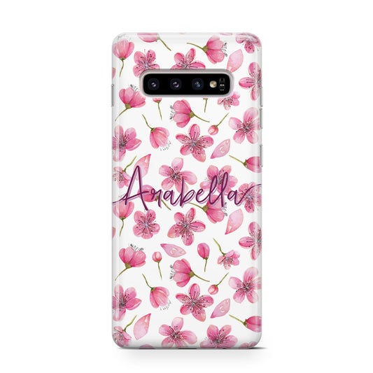 Personalised Blossom Pattern Pink Protective Samsung Galaxy Case