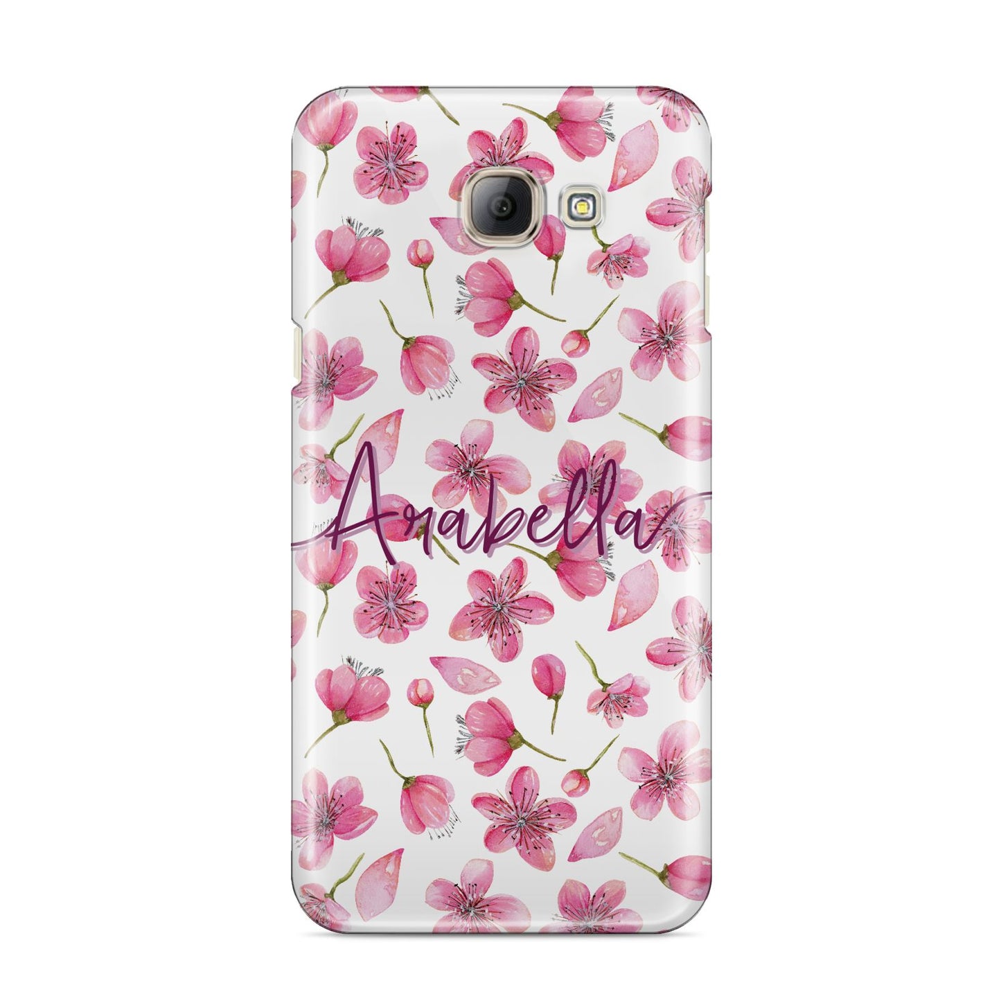 Personalised Blossom Pattern Pink Samsung Galaxy A8 2016 Case