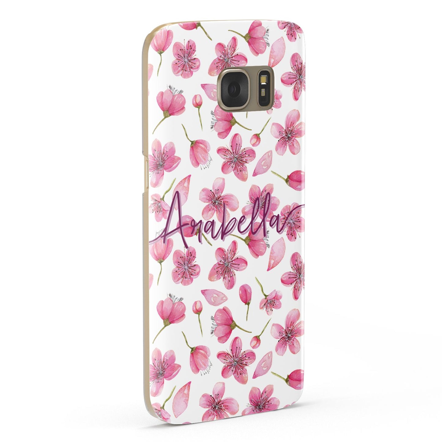 Personalised Blossom Pattern Pink Samsung Galaxy Case Fourty Five Degrees