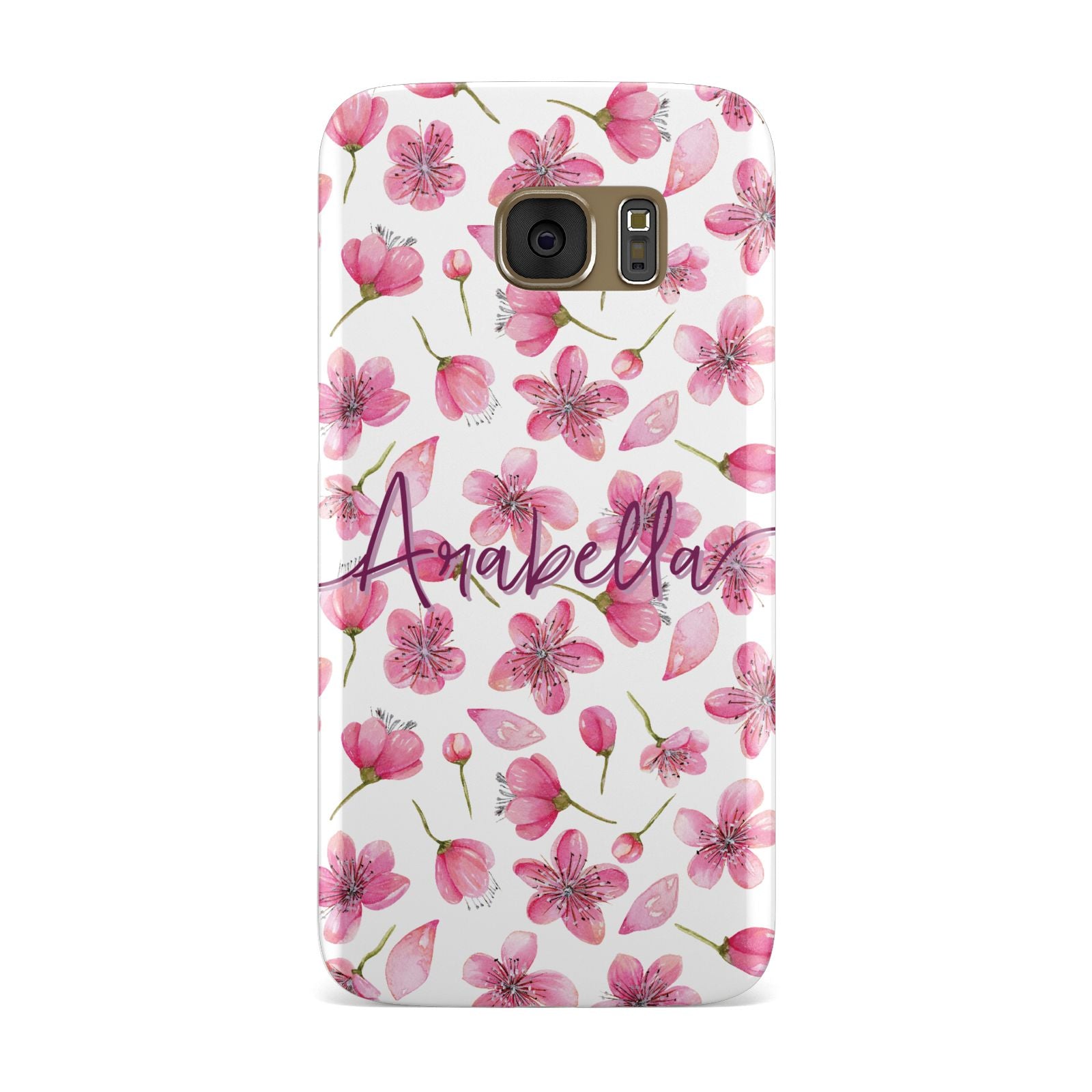 Personalised Blossom Pattern Pink Samsung Galaxy Case