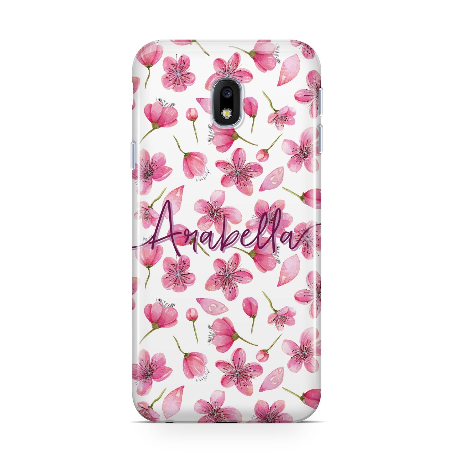 Personalised Blossom Pattern Pink Samsung Galaxy J3 2017 Case