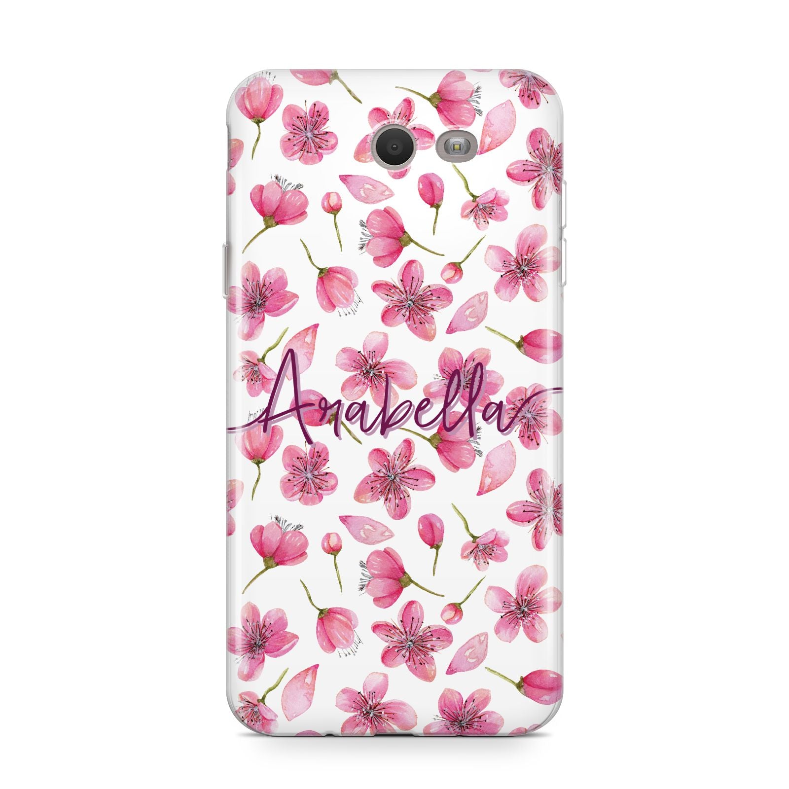 Personalised Blossom Pattern Pink Samsung Galaxy J7 2017 Case
