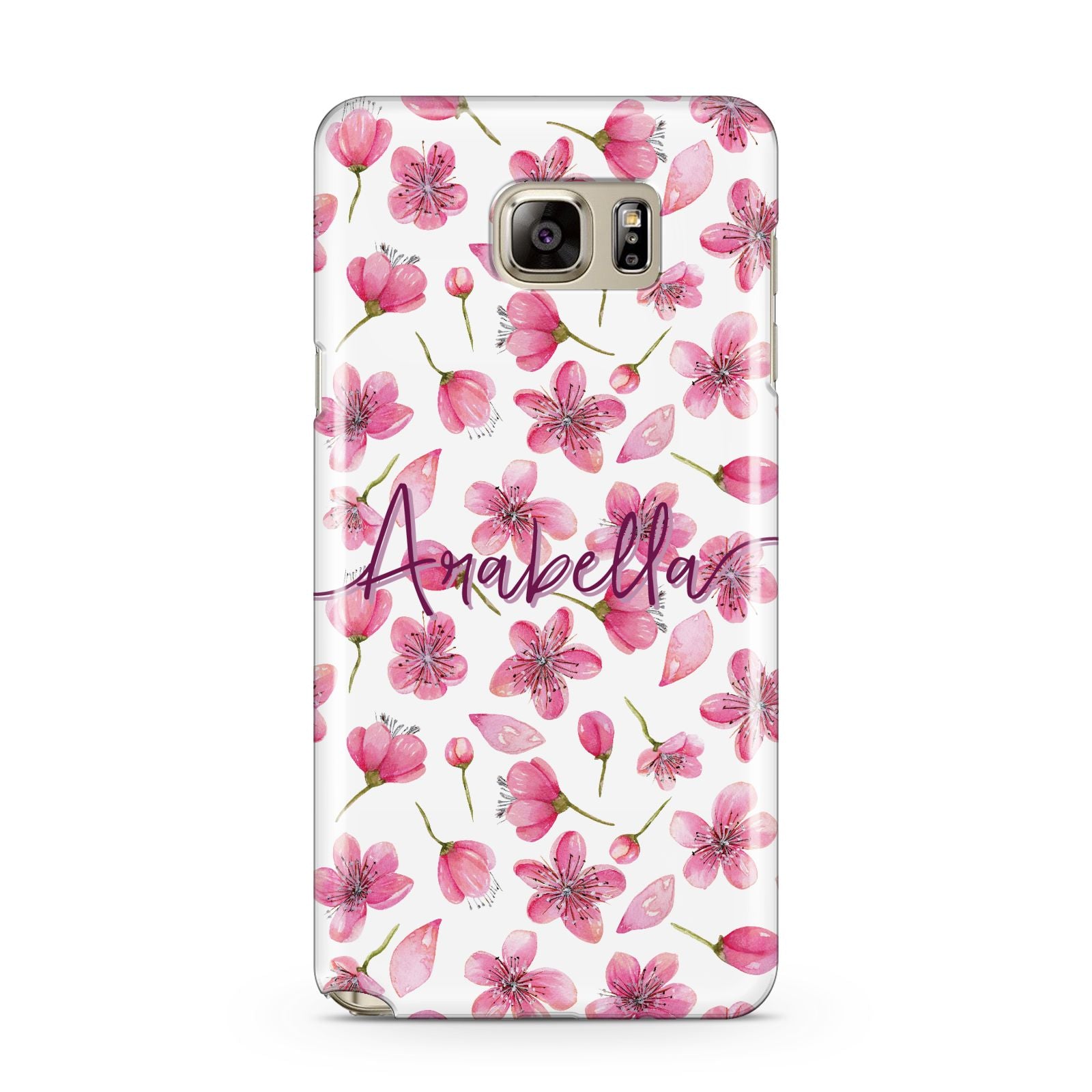 Personalised Blossom Pattern Pink Samsung Galaxy Note 5 Case
