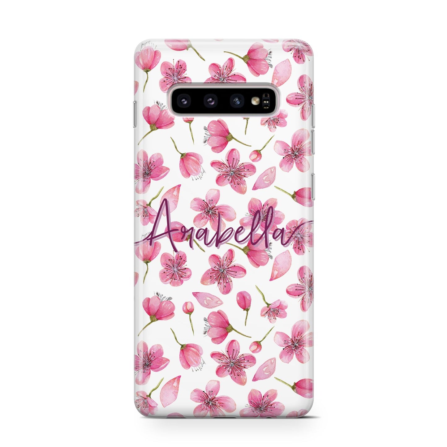 Personalised Blossom Pattern Pink Samsung Galaxy S10 Case