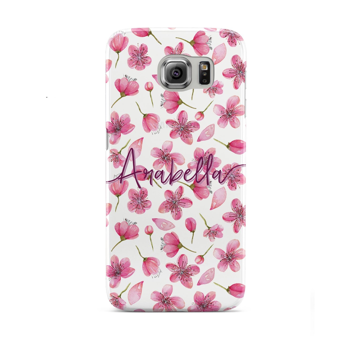 Personalised Blossom Pattern Pink Samsung Galaxy S6 Case