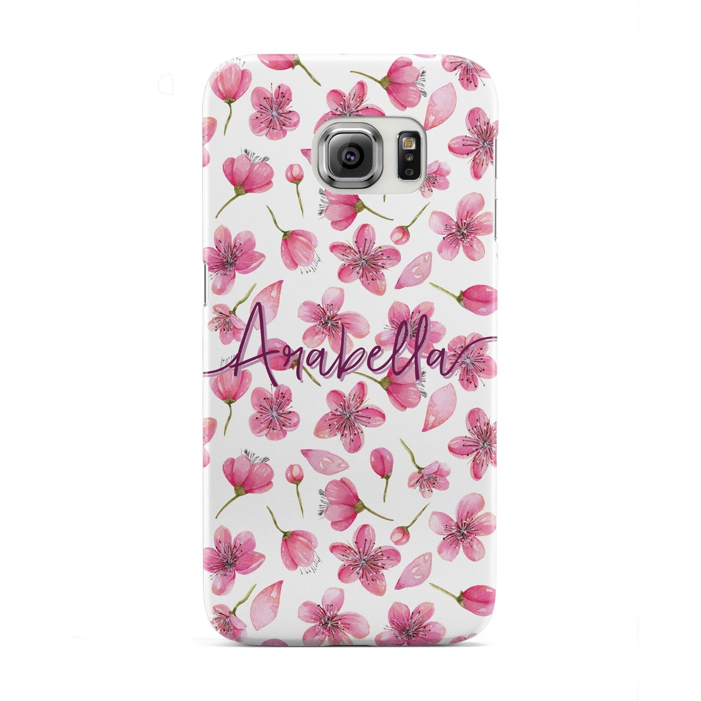 Personalised Blossom Pattern Pink Samsung Galaxy S6 Edge Case