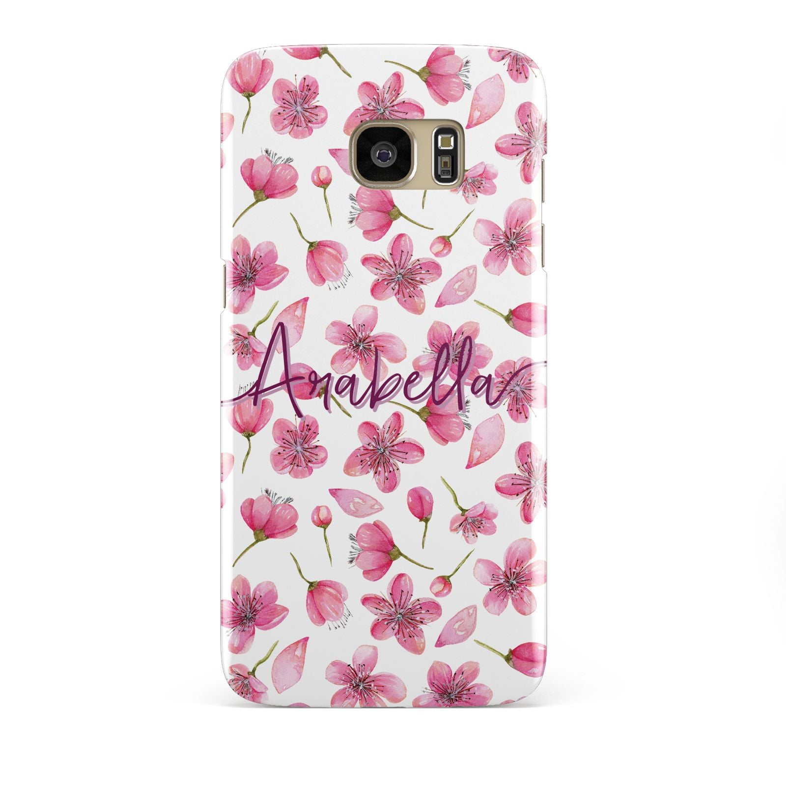 Personalised Blossom Pattern Pink Samsung Galaxy S7 Edge Case