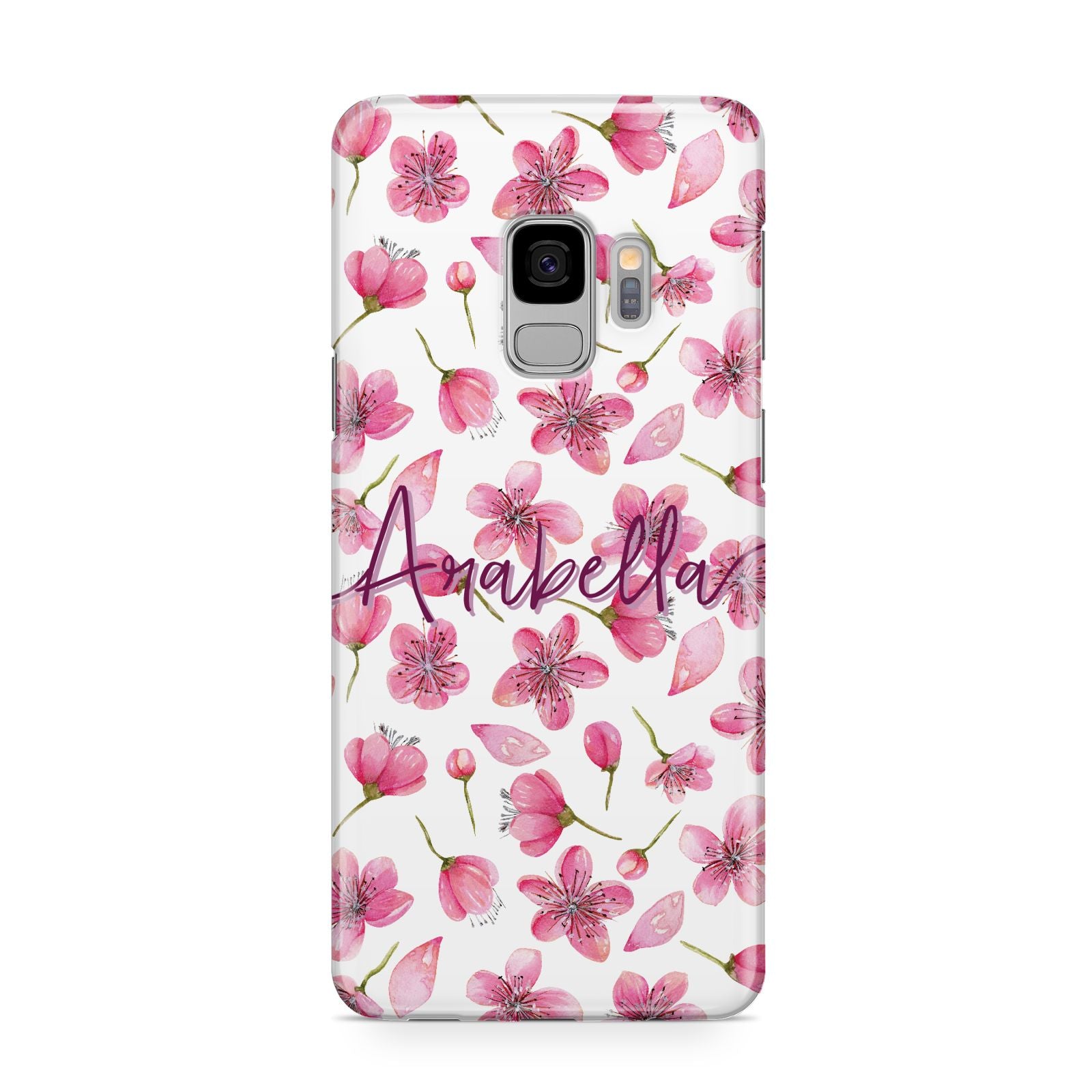 Personalised Blossom Pattern Pink Samsung Galaxy S9 Case