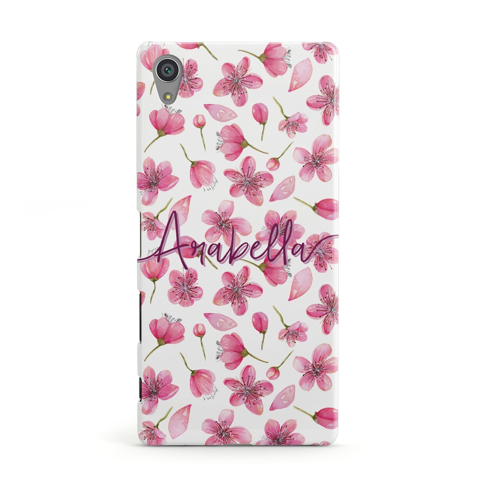 Personalised Blossom Pattern Pink Sony Xperia Case