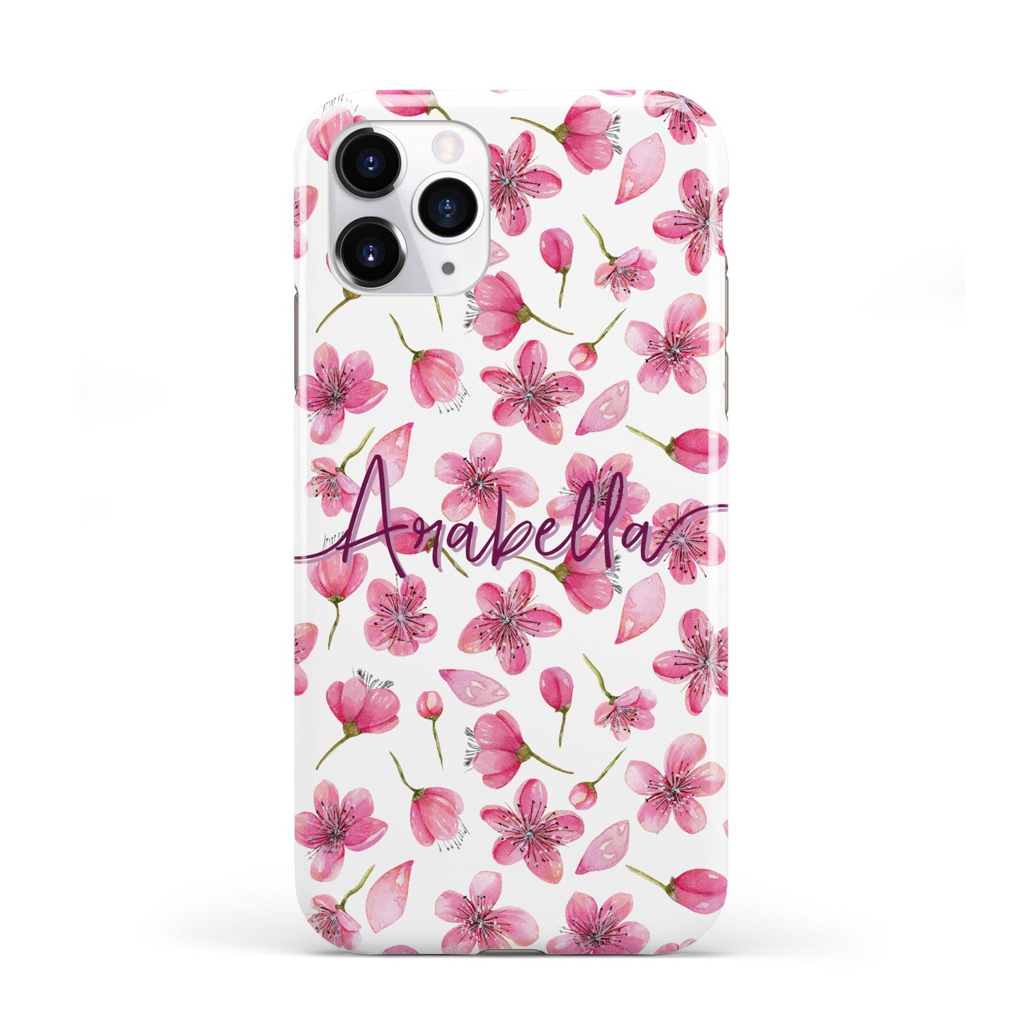 Personalised Blossom Pattern Pink iPhone 11 Pro 3D Tough Case