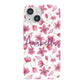 Personalised Blossom Pattern Pink iPhone 13 Mini Full Wrap 3D Snap Case