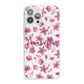 Personalised Blossom Pattern Pink iPhone 13 Pro Max Clear Bumper Case