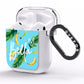Personalised Blue Banana Tropical AirPods Clear Case Side Image