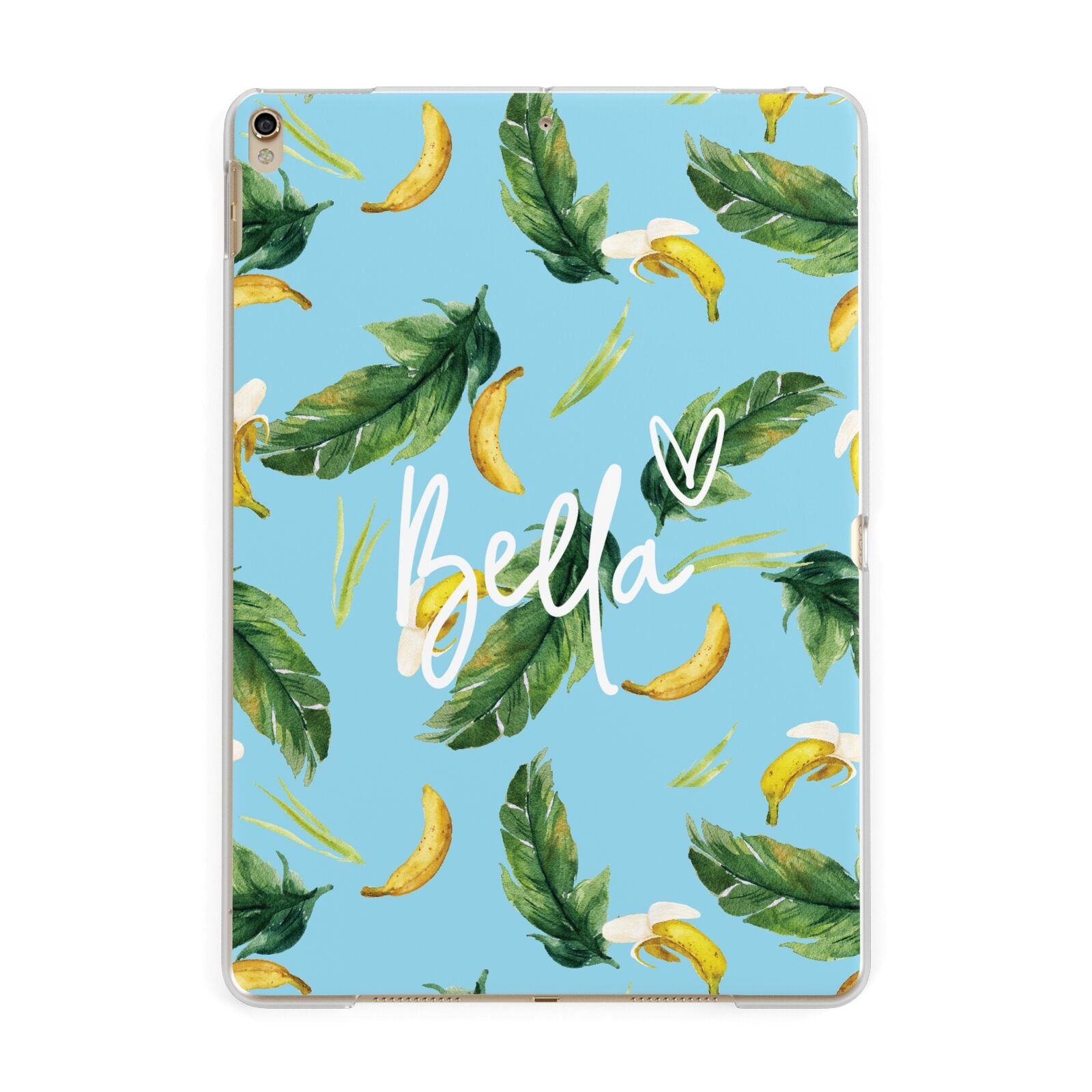 Personalised Blue Banana Tropical Apple iPad Gold Case