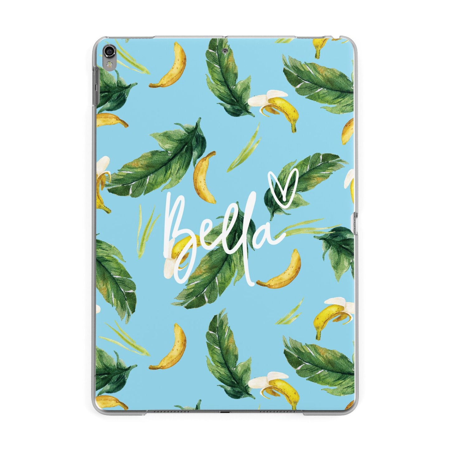 Personalised Blue Banana Tropical Apple iPad Grey Case