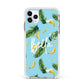 Personalised Blue Banana Tropical Apple iPhone 11 Pro Max in Silver with White Impact Case
