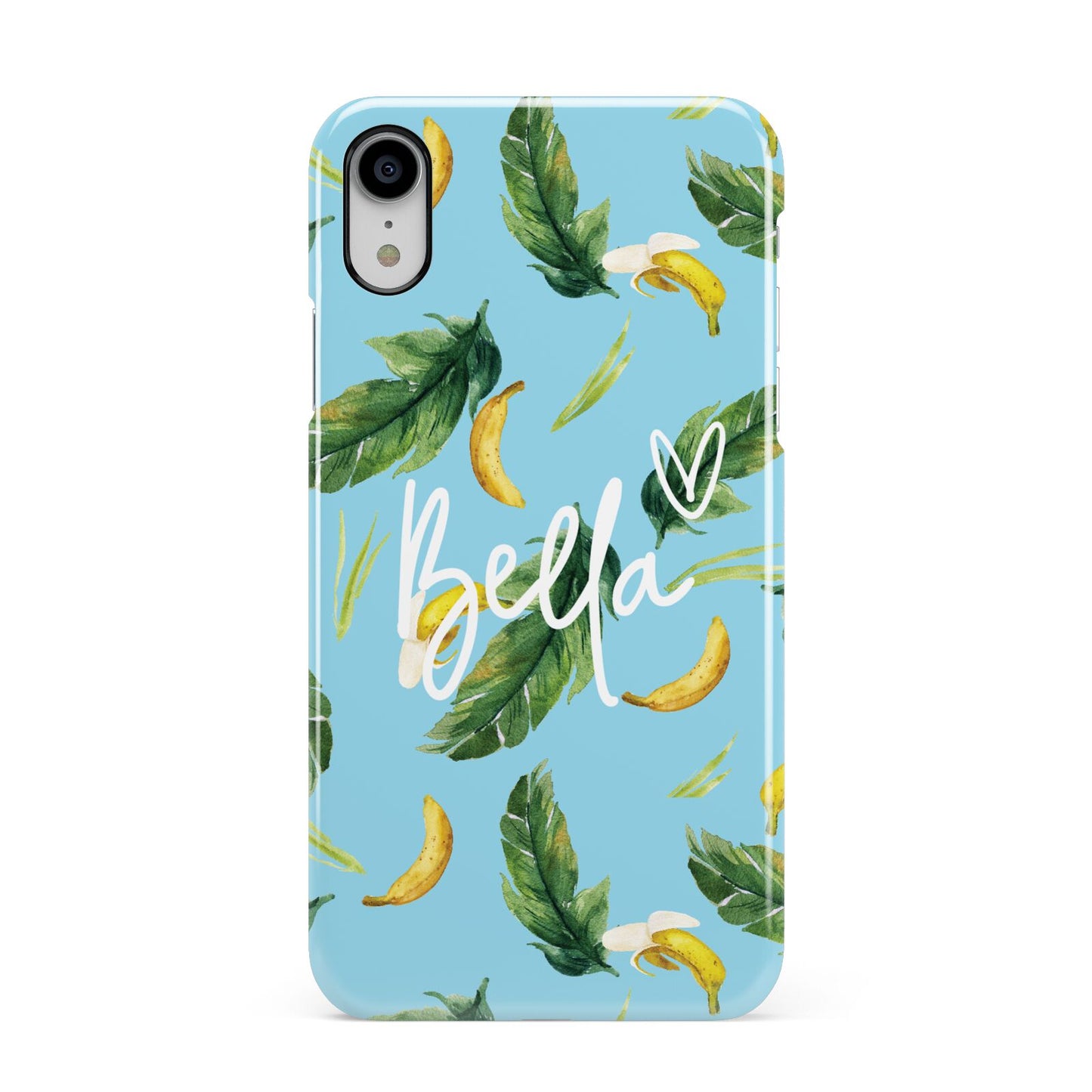 Personalised Blue Banana Tropical Apple iPhone XR White 3D Snap Case