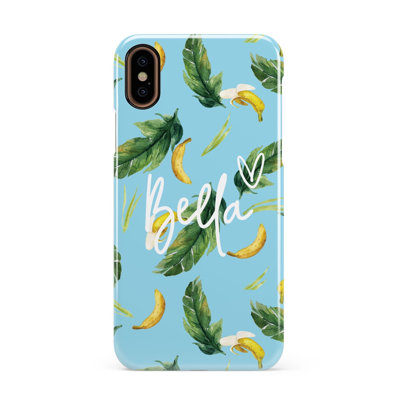 Personalised Blue Banana Tropical Apple iPhone XS 3D Snap Case