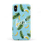 Personalised Blue Banana Tropical Apple iPhone XS 3D Tough
