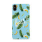 Personalised Blue Banana Tropical Apple iPhone Xs Max 3D Snap Case