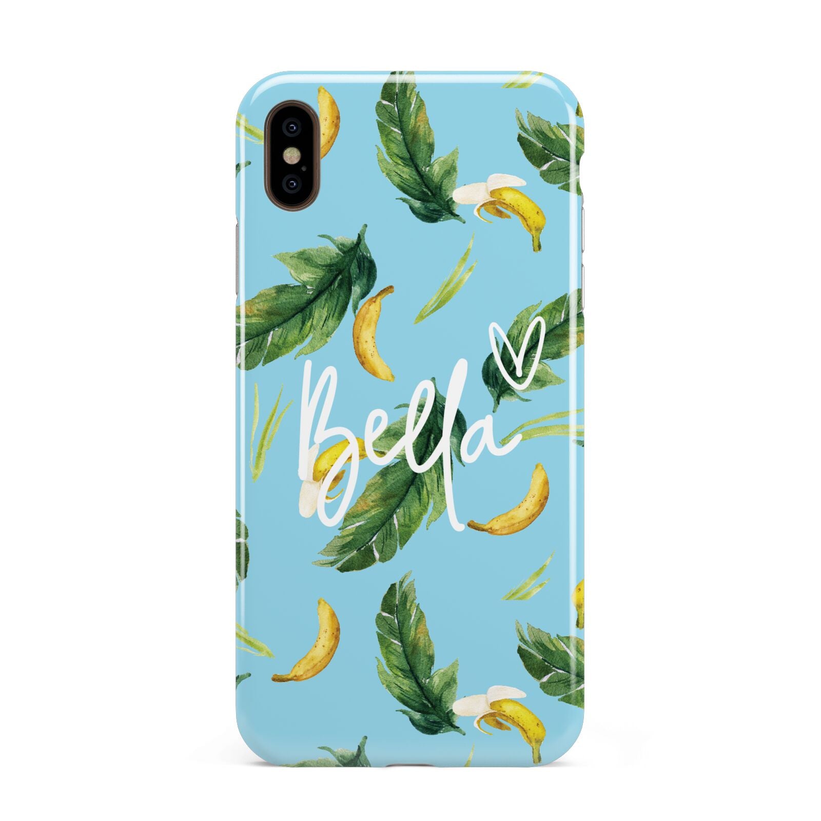 Personalised Blue Banana Tropical Apple iPhone Xs Max 3D Tough Case