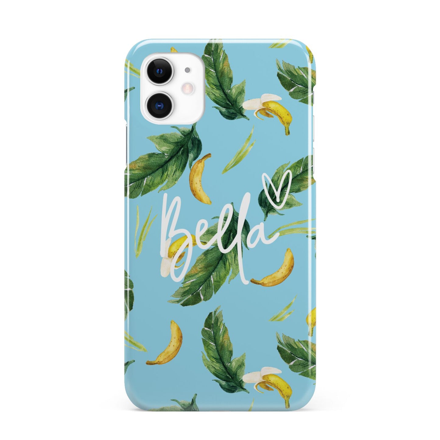 Personalised Blue Banana Tropical iPhone 11 3D Snap Case