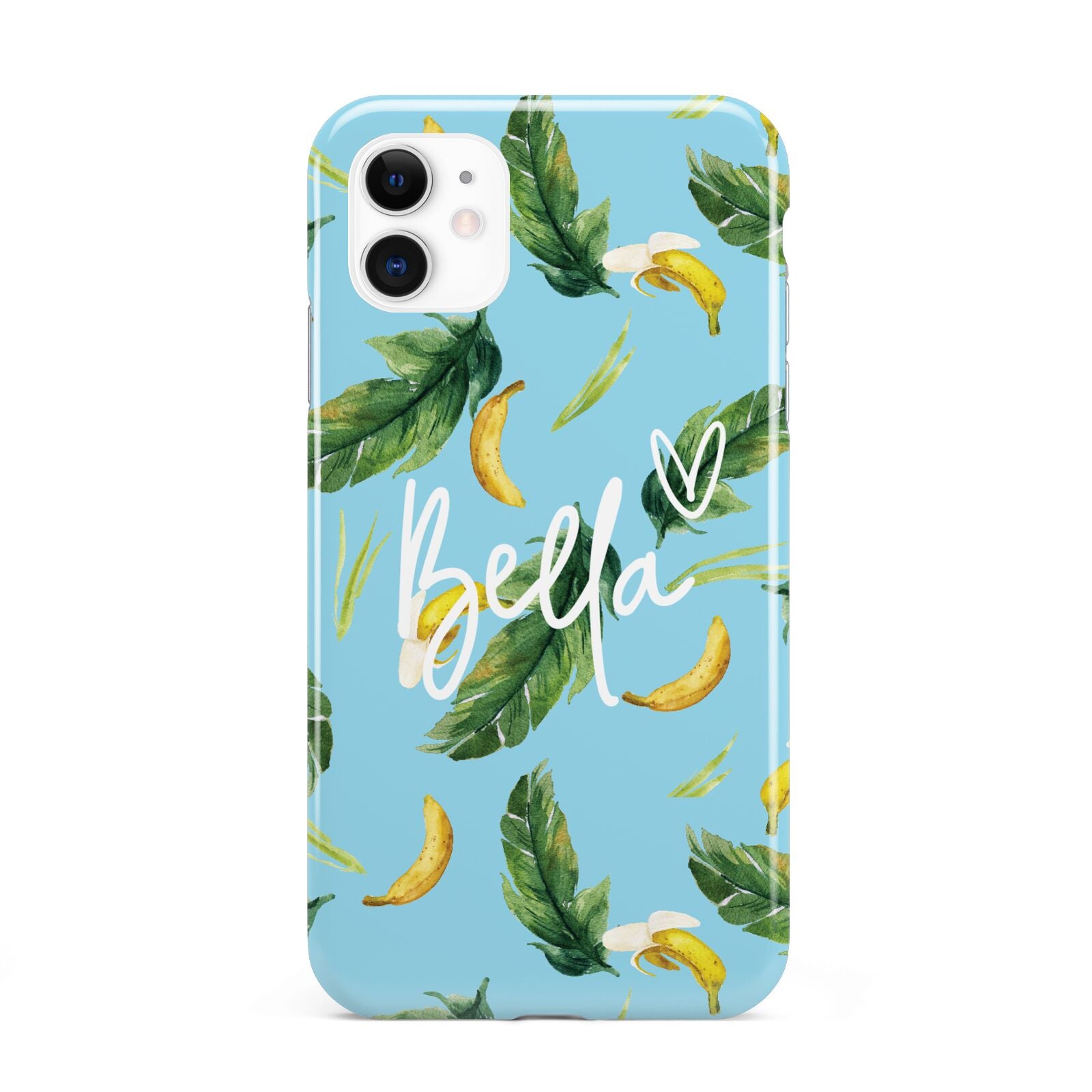 Personalised Blue Banana Tropical iPhone 11 3D Tough Case