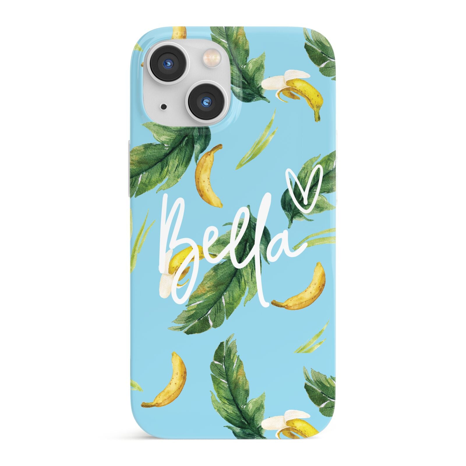 Personalised Blue Banana Tropical iPhone 13 Mini Full Wrap 3D Snap Case