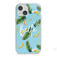 Personalised Blue Banana Tropical iPhone 13 Mini TPU Impact Case with White Edges