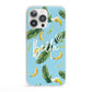 Personalised Blue Banana Tropical iPhone 13 Pro Clear Bumper Case