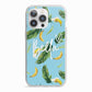 Personalised Blue Banana Tropical iPhone 13 Pro TPU Impact Case with White Edges