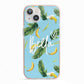 Personalised Blue Banana Tropical iPhone 13 TPU Impact Case with Pink Edges