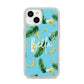 Personalised Blue Banana Tropical iPhone 14 Glitter Tough Case Starlight