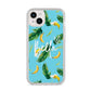Personalised Blue Banana Tropical iPhone 14 Plus Clear Tough Case Starlight