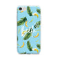 Personalised Blue Banana Tropical iPhone 7 Bumper Case on Silver iPhone