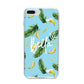 Personalised Blue Banana Tropical iPhone 8 Plus Bumper Case on Silver iPhone