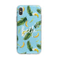 Personalised Blue Banana Tropical iPhone X Bumper Case on Silver iPhone Alternative Image 1