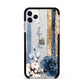 Personalised Blue Gold Name Apple iPhone 11 Pro Max in Silver with Black Impact Case