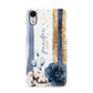 Personalised Blue Gold Name Apple iPhone XR White 3D Snap Case