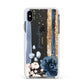 Personalised Blue Gold Name Apple iPhone Xs Max Impact Case White Edge on Black Phone