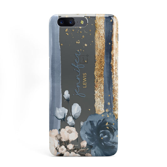 Personalised Blue Gold Name OnePlus Case