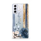 Personalised Blue Gold Name Samsung S21 Plus Phone Case